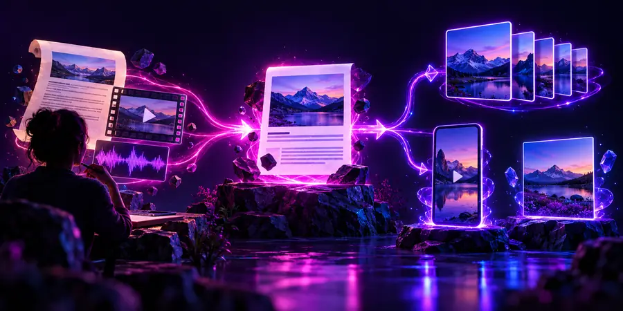 Organized content output after applying a Blotato workflow